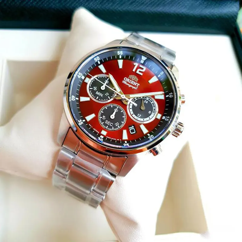 Orient Sports Chronograph Maroon Dial Men's Watch- RA-KV0004R